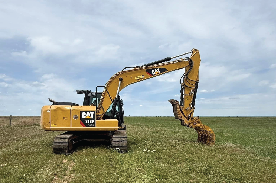 Heavy construction equipment on job site