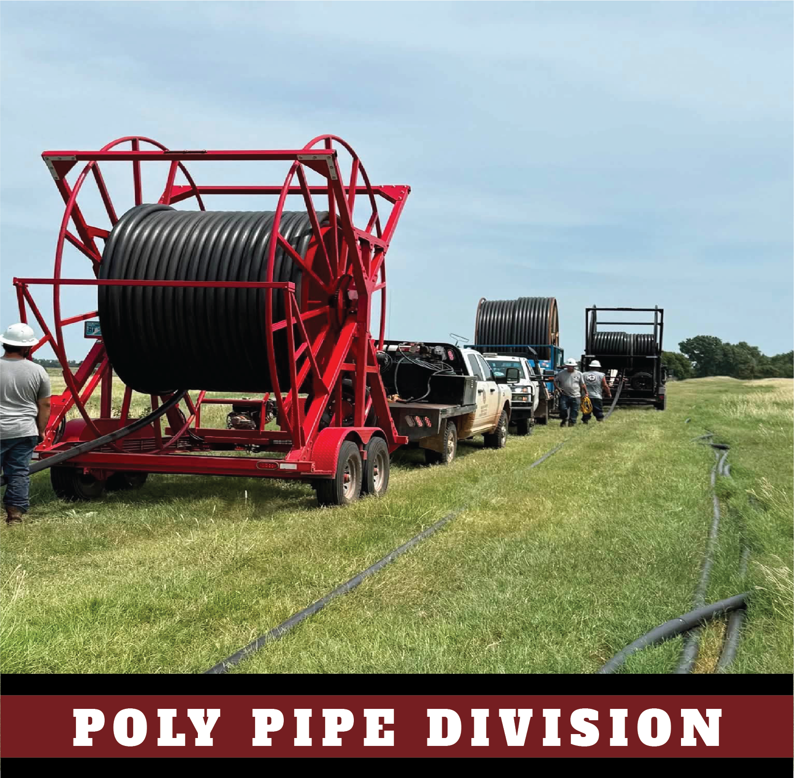 Poly pipe water transfer line installation